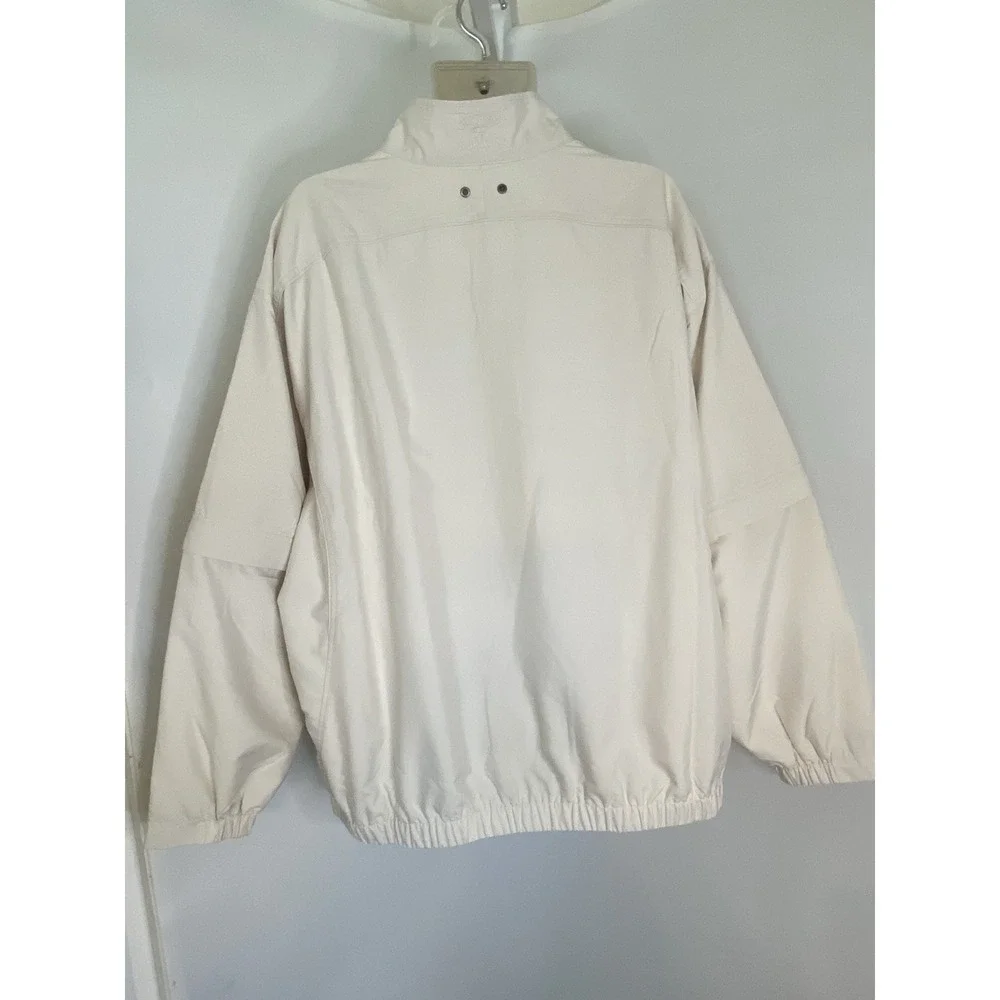 Cutter & Buck CB Windtek Half Zip Ivory Golf Jacket Men's 2XB/2TG Zipped Pockets